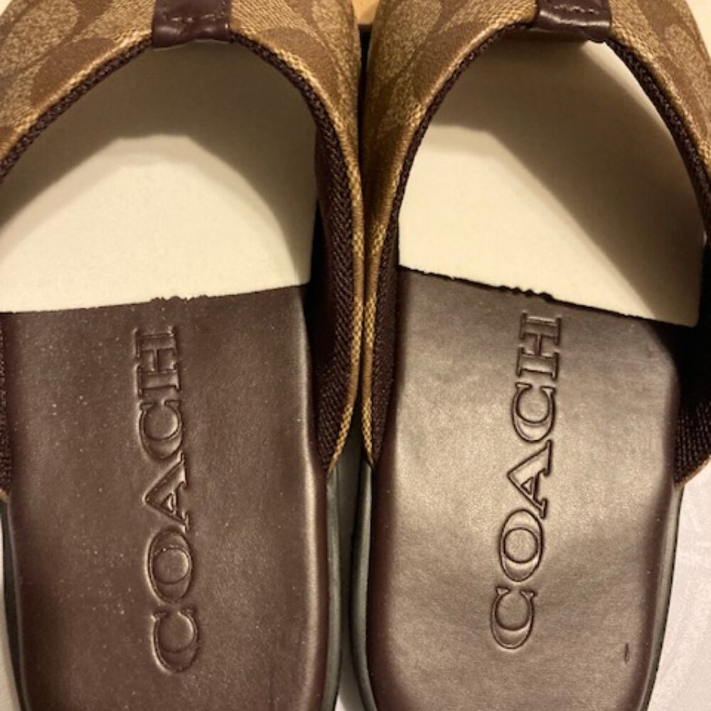 Coach 9 Brown Men's Flip Flops - Picture 3 of 7